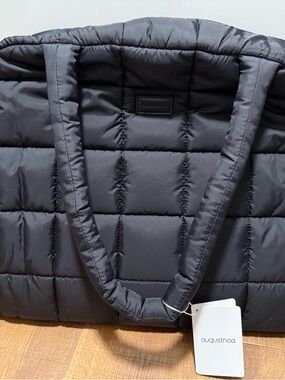 Augustnoa Quilted Black Weekender  Bag